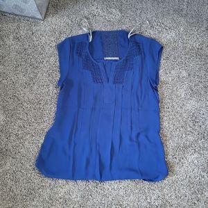 Daniel Rainn Small Short Sleeve Blouse Blue